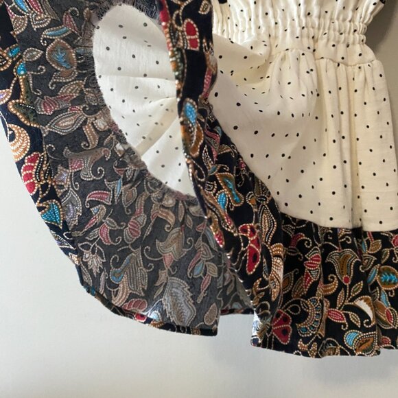 Handmade Children's 100% Cotton Multicolour Pattern Off White Polka Dot Dress - Picture 14 of 14